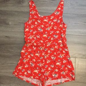 Socialite Orange Floral Romper